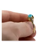 14 Karat Gelbgold Aquamarin Ring Vintage vrc023y